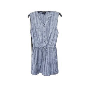 Kelly Renee Black White Grey Stripe Sleeveless Romper With Pockets Size M Medium